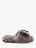 Pretty You London Anya Faux Fur Slippers, Mink