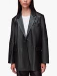 Whistles Stina Leather Blazer, Black