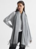 Reiss Picton Cashmere Blend Scarf, Soft Grey