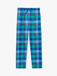 British Boxers Shire Square Brushed Cotton Pyjama Trousers, Blue