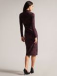 Ted Baker Elonar Printed Bodycon Dress, Purple/Black