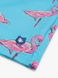 Randy Cow Flamingo Print Swim Shorts, Blue