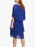 Gina Bacconi Via Beaded Cape Tiered Dress, Royal Blue, Royal Blue
