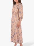 Closet London Leopard Print Tie Back Mdi Dress, Pink/Lilac