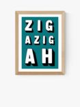 EAST END PRINTS Indieprints 'Zig-Azig-Ah' Framed Print, Teal