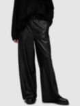 AllSaints Aspen Leather Trousers, Black