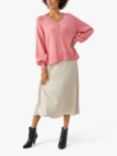 Part Two Taleen V-Neck Sleeve Pullover Jumper, Flamingo Plume