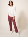 White Stuff Petite Rowena Linen Trousers, Dark Plum, Dark Plum