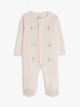 John Lewis Baby Sheep Velour Sleepsuit, Pink