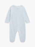 John Lewis Baby Elephant Stripe Sleepsuit, Blue/Multi