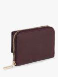 Whistles Bibi Zip Around Leather Purse, Plum