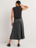 Boden Metallic Jersey Skirt, Black/Silver