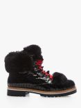 Moda in Pelle Cayden Croc Lace Up Boots, Black, Black