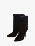 Moda in Pelle Oliivia Suede Fringe Ankle Boots, Black, Black