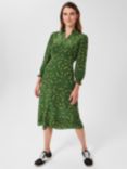 Hobbs Ariel Floral Print Midi Dress, Green