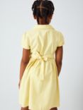 John Lewis School Belted Gingham Checked Summer Dress, Yellow Mid