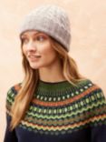 Brora Cashmere Cable Knit Beanie Hat, Ash