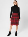 Hobbs Daphne Wool Pencil Skirt, Red/Black