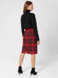 Hobbs Daphne Wool Pencil Skirt, Red/Black