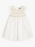 John Lewis Heirloom Collection Baby Sateen Smock Dress, White