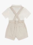 John Lewis Heirloom Collection Baby Linen Bodysuit and Braces Set, White