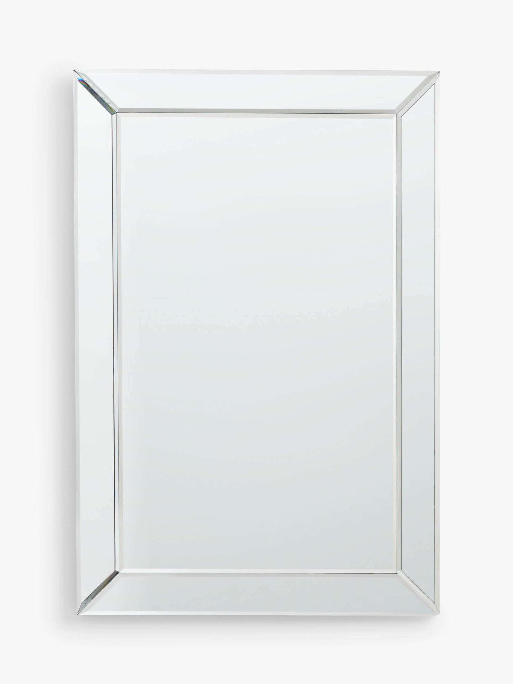 John Lewis Simple Bevelled Glass Rectangular Wall Mirror, 70 x 50cm, Clear