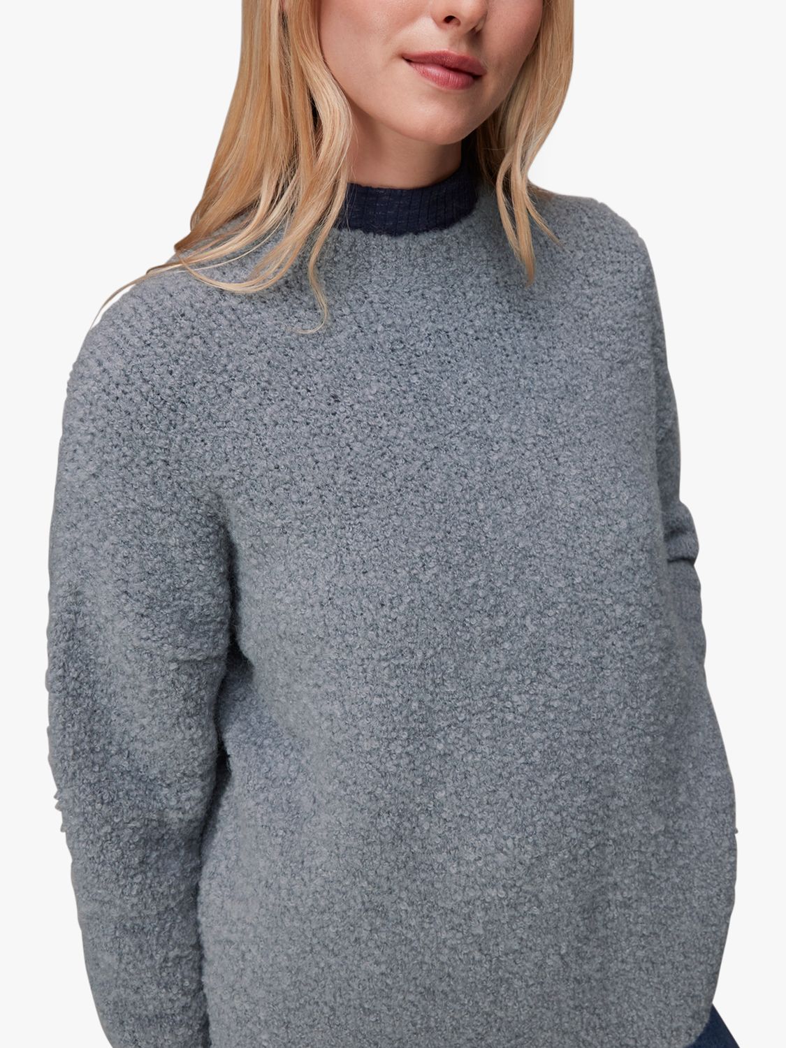 Grey Long Line Crew Neck Wool Knit, WHISTLES