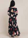 Ghost Alora Floral Print Maxi Dress, Black
