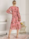 Jolie Moi Eileen Floral Mesh Midi Dress, Pink, Pink