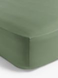 John Lewis Crisp & Fresh 200 Thread Count Easy Care Organic Cotton Fitted Sheets, Myrtle Green