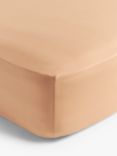 John Lewis Crisp & Fresh 200 Thread Count Easy Care Organic Cotton Fitted Sheets, Terracotta