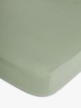 John Lewis Crisp & Fresh 200 Thread Count Easy Care Organic Cotton Deep Fitted Sheet, Myrtle Green