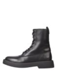 Tommy Hilfiger Leather Lace Up Boots, Black