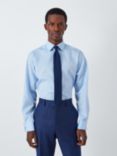 John Lewis Non Iron Twill Regular Fit Double Cuff Shirt, Blue