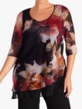 chesca Orchid Print Layered Chiffon Top, Multi