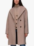 Whistles Wide Collar Wool Rich Coat, Oatmeal