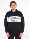 Calvin Klein Jeans Logo Quarter Zip Jumper, Ck Black