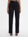 Calvin Klein Wool Tuxedo Straight Leg Trousers, Black