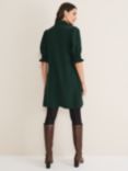 Phase Eight Candice Puff Sleeve Shirt Dress, Dark Green