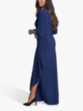 Gina Bacconi Akia Jersey A-Line Maxi Dress, Cosmic Blue