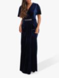 Gina Bacconi Glynis Flutter Sleeve Maxi Velvet Dress, Imperial
