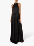 True Decadence Satin Halter Neck Slip Dress, Black