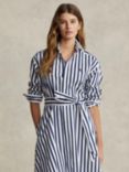 Polo Ralph Lauren Stripe Pony Shirt Dress, Navy/White