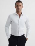 Reiss Frontier Stretch Satin Cotton Slim Fit Shirt, White