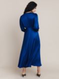 Ghost Madison Satin Maxi Dress, Dark Blue