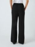 John Lewis Crepe Wide Leg Trousers, Black