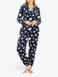 Yumi Super Soft Heart Print Onesie, Navy