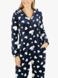 Yumi Super Soft Heart Print Onesie, Navy