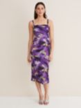 Phase Eight Adelita Abstract Print Midi Dress, Purple/Multi