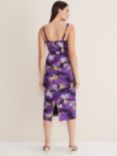 Phase Eight Adelita Abstract Print Midi Dress, Purple/Multi